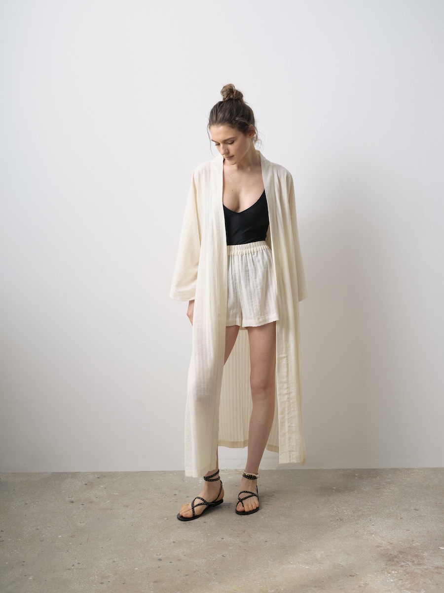 yaru-kiyi-sort-kemik-3 Sabah Uzun Kimono - Retro Şile Bezi - Görsel 1