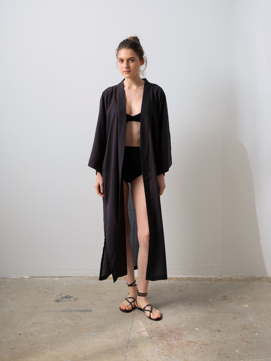 yaru-sabah-uzun-kimono-keten-siyah-1 Sabah Uzun Kimono - Vual - Görsel 1